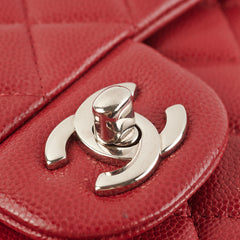 Chanel 18B Small Classic Flap Caviar Red