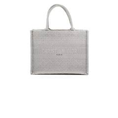 Dior Medium Book Tote Cannage Embroidered Grey
