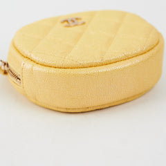 Chanel Classic Round Coin Purse Yellow Iridescent Caviar