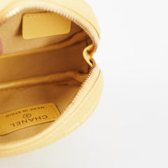 Chanel Classic Round Coin Purse Yellow Iridescent Caviar