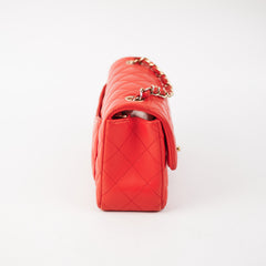 Chanel Quilted Mini Rectangular Red (orange undertone)