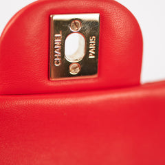 Chanel Quilted Mini Rectangular Red (orange undertone)
