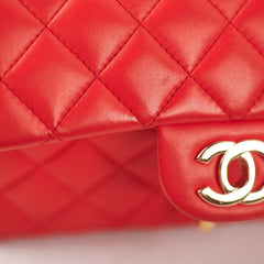Chanel Quilted Mini Rectangular Red (orange undertone)