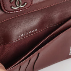 Chanel Long Quilted Patent Burgundy Wallet
