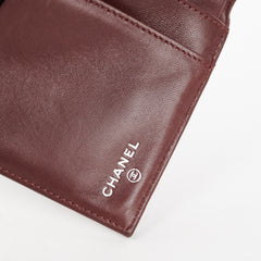Chanel Long Quilted Patent Burgundy Wallet