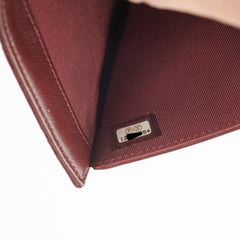 Chanel Long Quilted Patent Burgundy Wallet