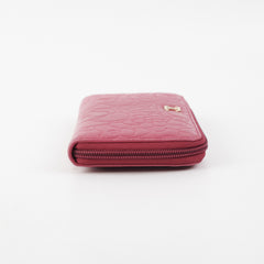 Chanel Long Zip Camelia Dark Pink Wallet