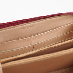 Chanel Long Zip Camelia Dark Pink Wallet