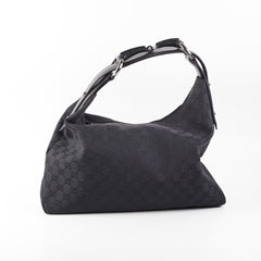 Gucci Horsebit Hobo GG Medium Bag Black