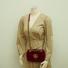 Gucci Marmont Velvet Red Small