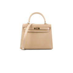 Hermes Kelly 25 Beige Chaminox - [G] Stamp