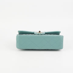 Chanel Classic Flap Small Lambskin Turquoise Green (Microchipped)