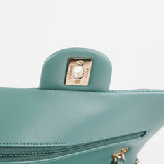 Chanel Classic Flap Small Lambskin Turquoise Green (Microchipped)