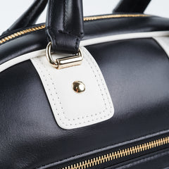 Dior Small Dior Vibe Zip Bowling Bag Black and White Smooth Calfskin