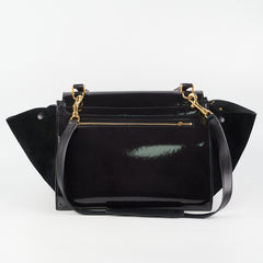 Celine Trapeze Patent Medium Black