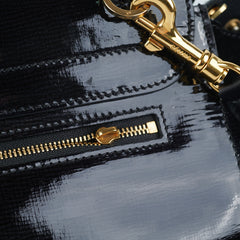 Celine Trapeze Patent Medium Black