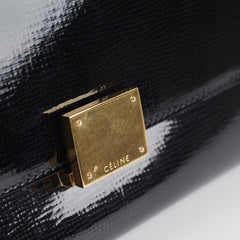 Celine Trapeze Patent Medium Black