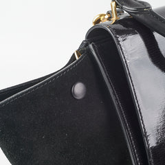 Celine Trapeze Patent Medium Black