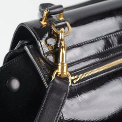 Celine Trapeze Patent Medium Black