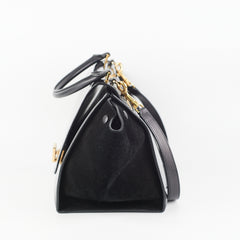 Celine Trapeze Patent Medium Black