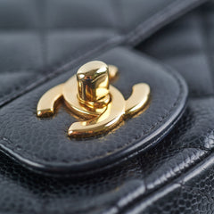 Chanel Mini Square Caviar Bag GHW Black