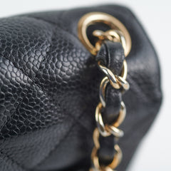 Chanel Mini Square Caviar Bag GHW Black