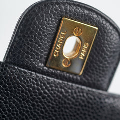 Chanel Mini Square Caviar Bag GHW Black