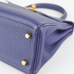 Hermes Kelly 25 Blue Saphir C Stamp