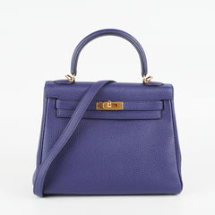 Hermes Kelly 25 Blue Saphir C Stamp