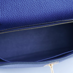 Hermes Kelly 25 Blue Saphir C Stamp