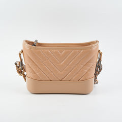 Chanel Chevron Gabrielle Small Dark Beige
