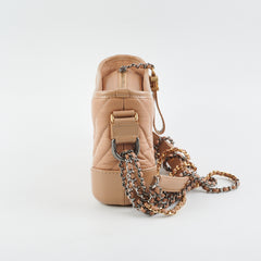 Chanel Chevron Gabrielle Small Dark Beige