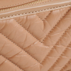 Chanel Chevron Gabrielle Small Dark Beige