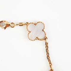 Van Cleef & Arpels Vintage Alhambra 5 Motifs Mother Of Pearl Yellow Gold Bracelet