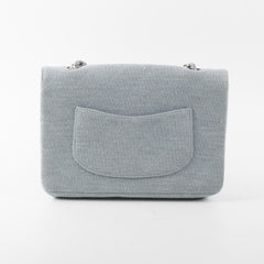 Chanel Timeless Quilted Jersey Shoulder Flap Blue