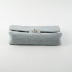 Chanel Timeless Quilted Jersey Shoulder Flap Blue