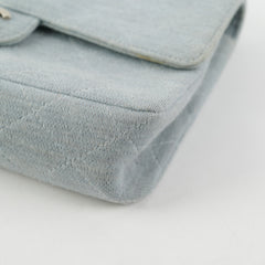 Chanel Timeless Quilted Jersey Shoulder Flap Blue