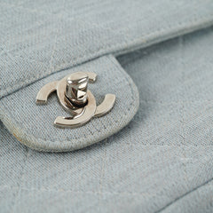 Chanel Timeless Quilted Jersey Shoulder Flap Blue