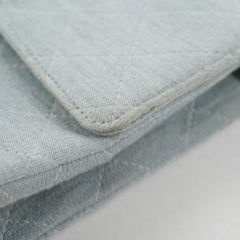 Chanel Timeless Quilted Jersey Shoulder Flap Blue