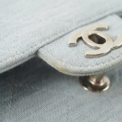 Chanel Timeless Quilted Jersey Shoulder Flap Blue