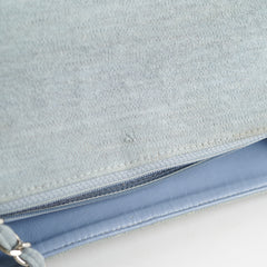 Chanel Timeless Quilted Jersey Shoulder Flap Blue