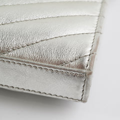 Saint Laurent Cassandre Wallet On Chain (WOC) Silver