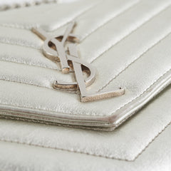 Saint Laurent Cassandre Wallet On Chain (WOC) Silver