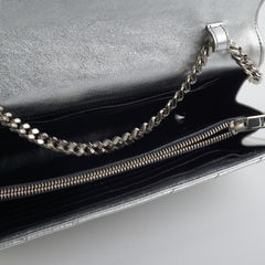 Saint Laurent Cassandre Wallet On Chain (WOC) Silver