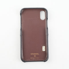 Chanel IPhone X Case Quilted Caviar Black