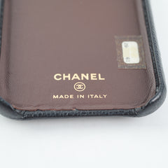Chanel IPhone X Case Quilted Caviar Black