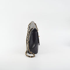 Chanel Wild Stitch Classic Flap Shoulder Bag Black