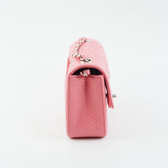Chanel Python Rectangular Mini Classic Flap Pink