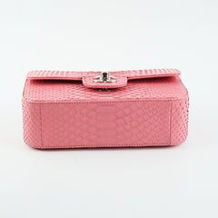 Chanel Python Rectangular Mini Classic Flap Pink