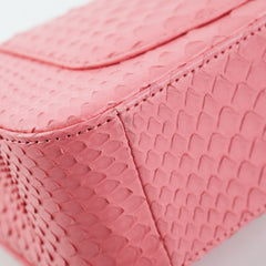 Chanel Python Rectangular Mini Classic Flap Pink
